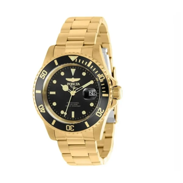 Invicta 37160 Pro Diver Men 40mm Stainless Steel Gold Black dial Quartz Watch
