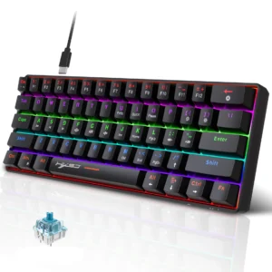 UHM V900 Wired Mechanical Gaming Keyboard RGB Backlit Mini Keyboard 60% Compact Design