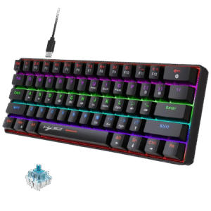 UHM V900 Wired Mechanical Gaming Keyboard RGB Backlit Mini Keyboard 60% Compact Design